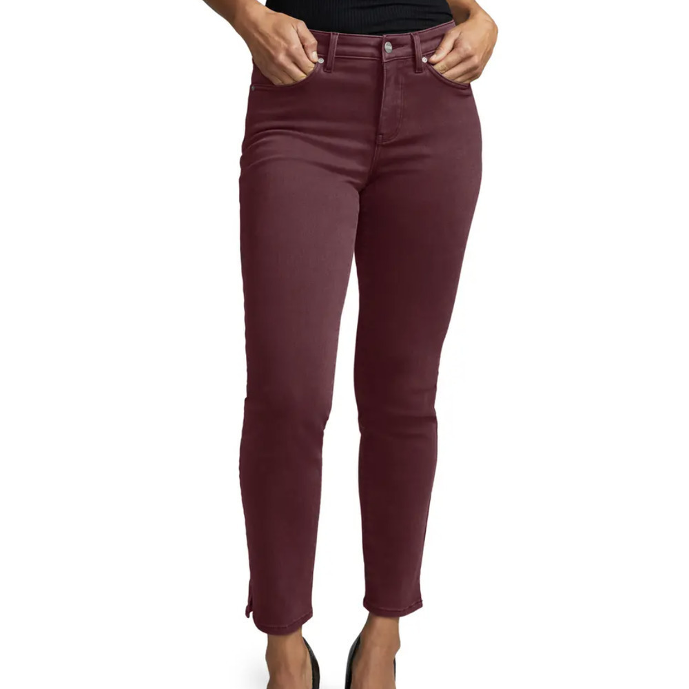 CURVES 360 BY NYDJ Cotton Blend Plum Slim Straight Leg Ankle Jeans • Size 10 🗣